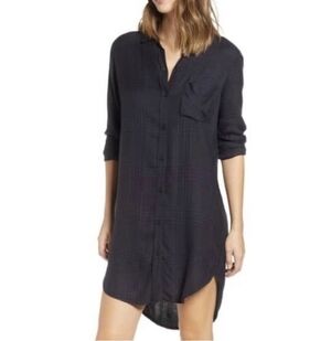 Rails Navy Tonal.Plaid Burton Down Shirt Dress